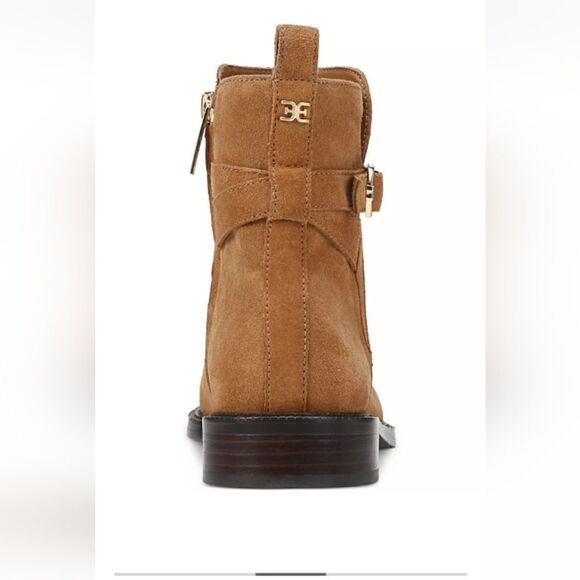 Sam Edelman Nolynn saddle brown suede buckled 1 1/4" heel bootie. Size 5 NWT - Picture 2 of 9